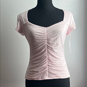 Guess Soft Pink Ruched Blouse